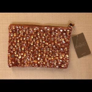 Anthropologie Pink/Rose Crystal Pouch